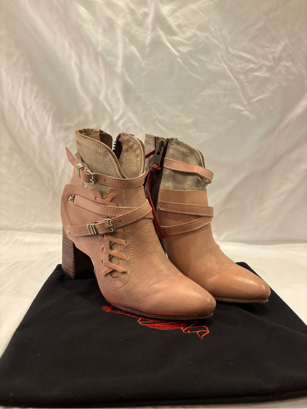 Freebird by Steven Womens Two-Toned Pink Leather Jerome Ankle Booties